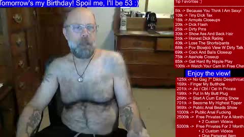 HairyDaddyBear69 online show from 01/01/25, 02:44